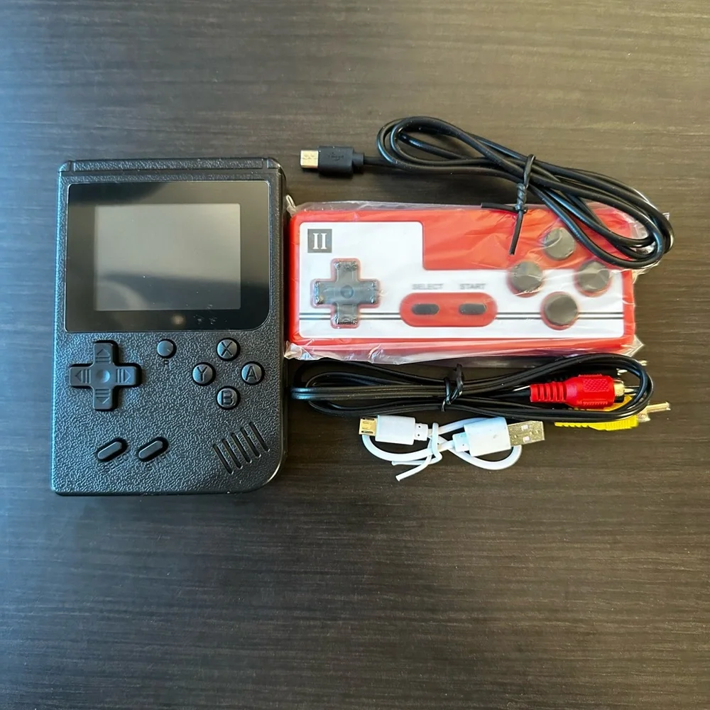 Retro Handheld Gaming Console with Controller | Black and Red | 400 games in 1